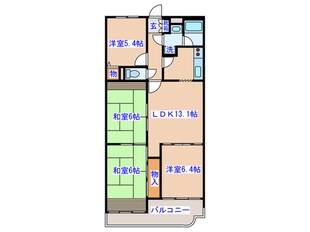 朝日ﾌﾟﾗｻﾞｼﾃｨ広瀬の杜7番館(319)の物件間取画像